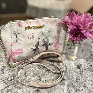 Betsey Johnson Pink Floral Crossbody Bag